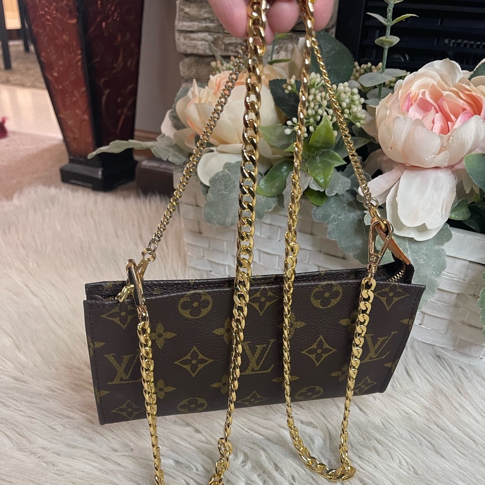 Louis Vuitton Brown Monogram Chain Shoulder Bag - Picture 7 of 15